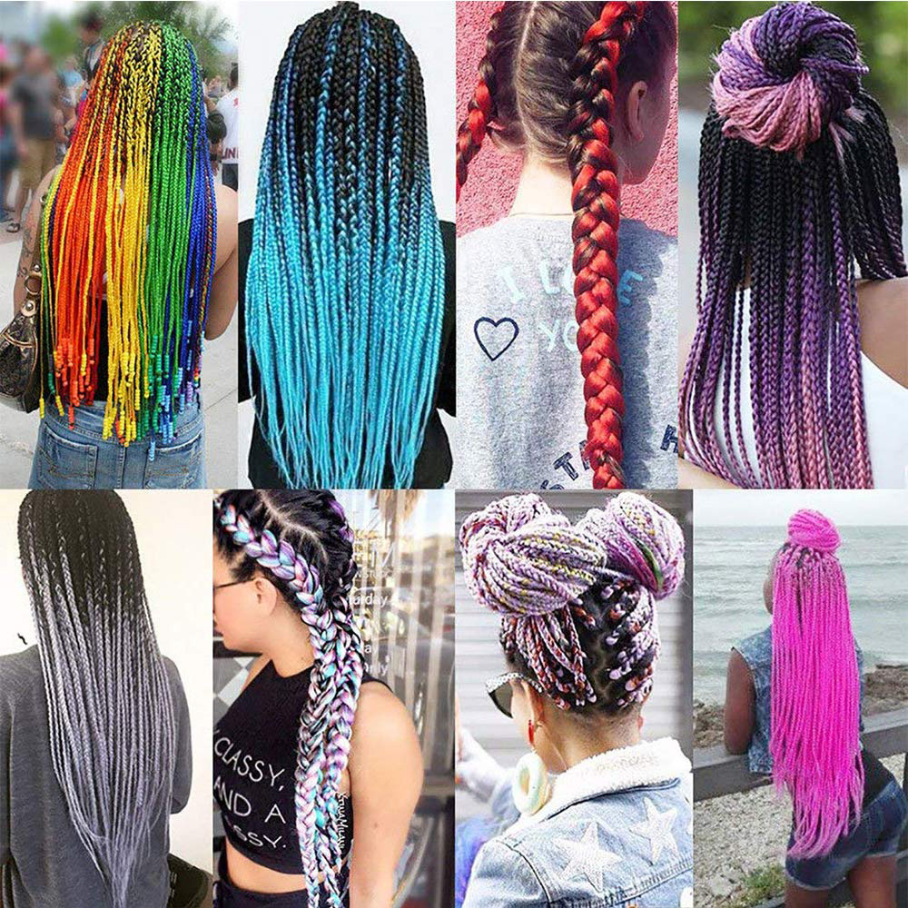 1$ Sample Hair Extension Wholesale for African Braids Ombre Expression Jumbo Hair Braid Synthetic Braiding Hair Extensions