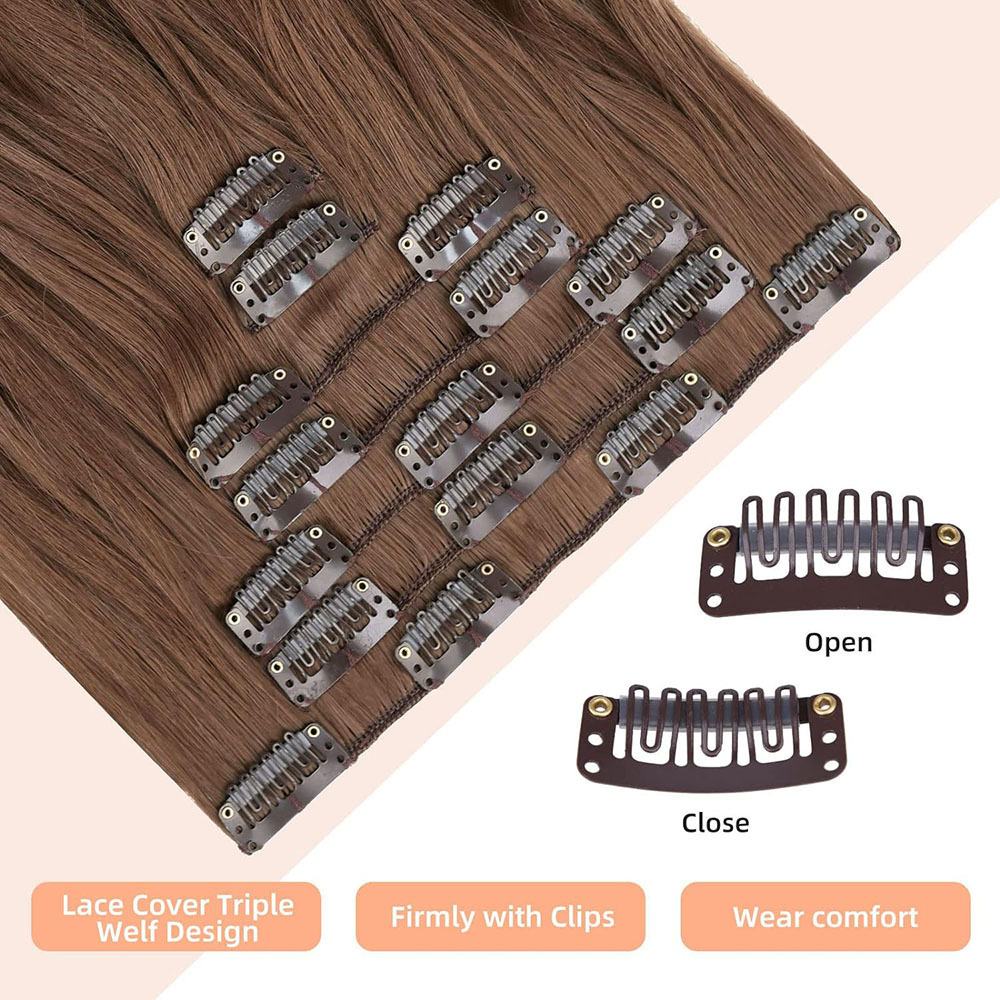 Synthetic Fiber Hair Extension 7 Pieces Clip Hair Long Curly Wig Invisible Clip Thick Hairpieces Hair For Women