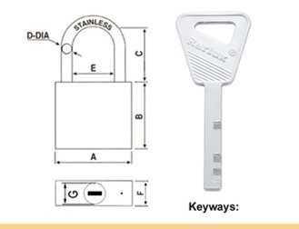 Rarlux Stainless steel square type disc padlock anti-theft Safety Rust proof Stainless Steel Padlock