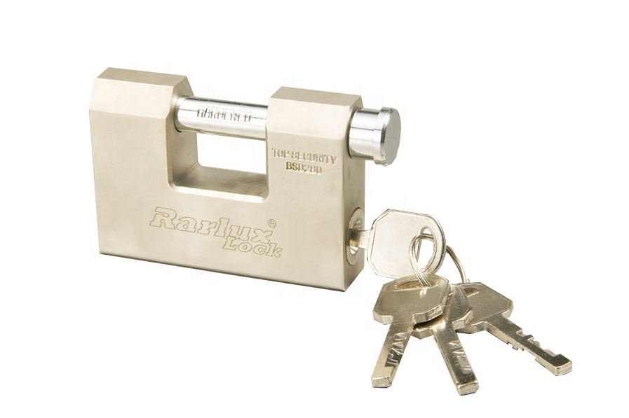 Rarlux Heavy Duty Steel Shackle solid padlock D Type candado Rectangular Brass Padlock