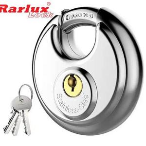 Rarlux Hot Sale Disc Padlock Heavy Duty Waterproof Anti-theft Stainless Steel Round Disc Door Padlocks  for Storage, Gym, School