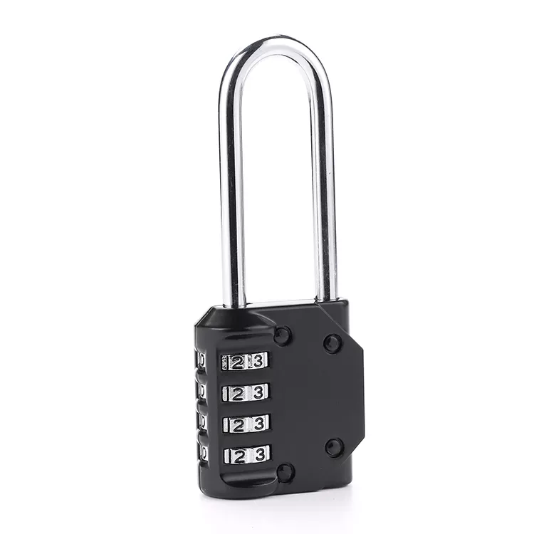 Locks manufacturer 4 Digit Code Longe shackle zinc alloy lock keyless antitheft password combination padlock