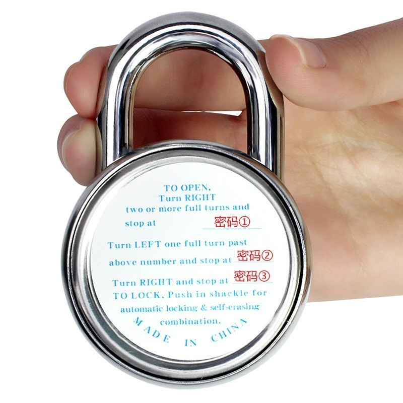 Round combination padlock with master key black color with 7mm shackle school lock Gym padlock