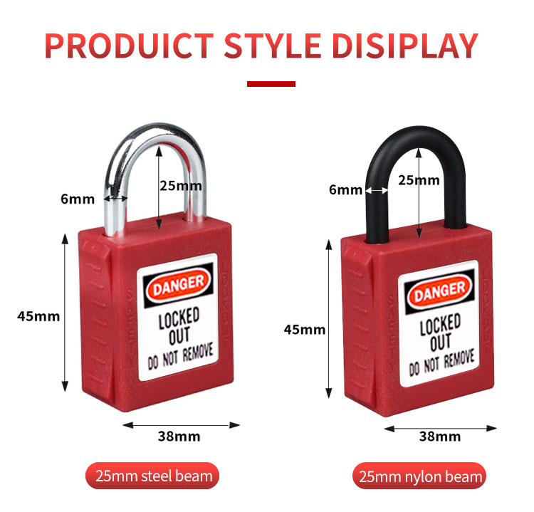 Rarlux High Quality Top Security Industrial Hardened Steel Shackle padlock Keyed For Industrial Plastic Lockout Tagout Padlock