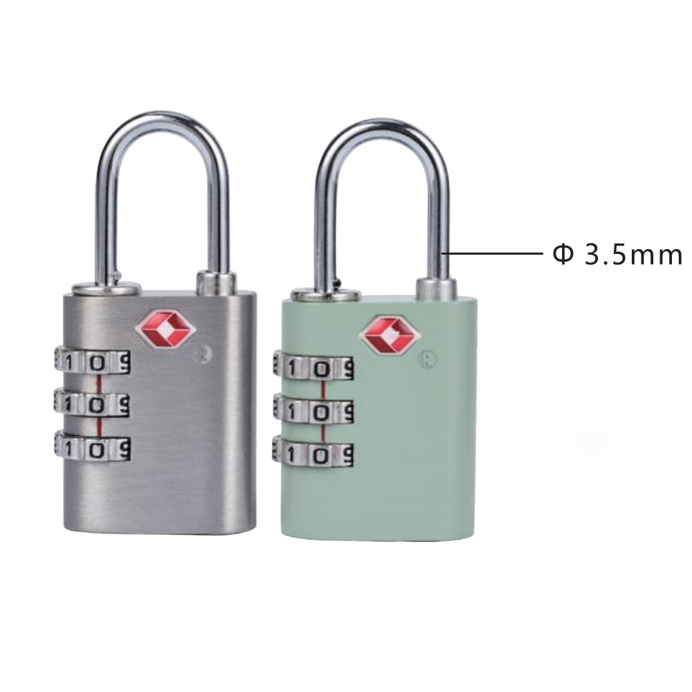 Rarlux Tsa Padlock 3 Digital password Luggage Bag Zinc Alloy lock body combination wheel A3 steel shackle combination padlock