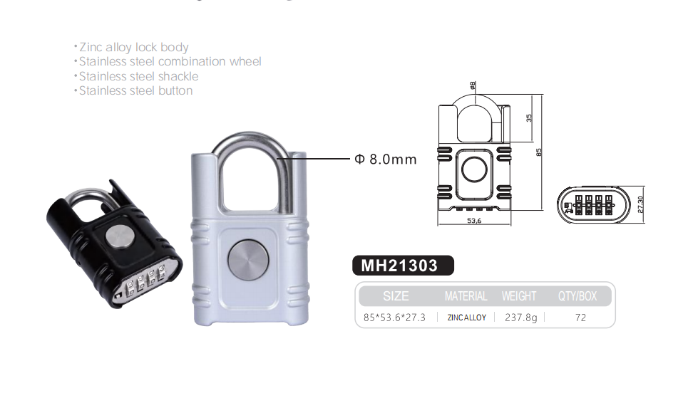 Rarlux 4-digit letter security password lock for cabinet gym student combination padlock stainless steel password wheel