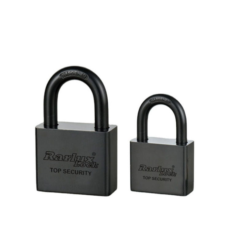 Rarlux 40-70mm High security waterproof solid padlock Iron body Electrophoretic staining black square iron padlock