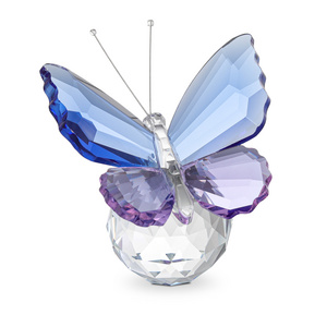 Crystal Flying Butterfly with Crystal Ball Base Figurine Collection Cut Glass Ornament Statue Animal Collectible