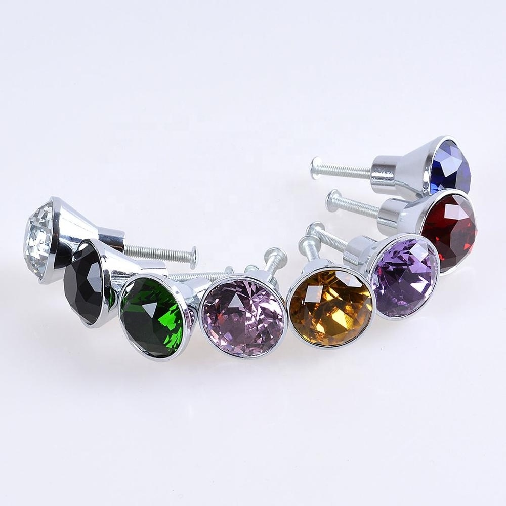 Crystal Cabinet Knobs 25mm crystal Dresser Cupboard Drawer handles