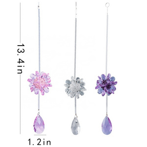 Flower Window Hanging Pendant Beads Chain Chandelier Lamps Light Pendant Curtain Home Decoration