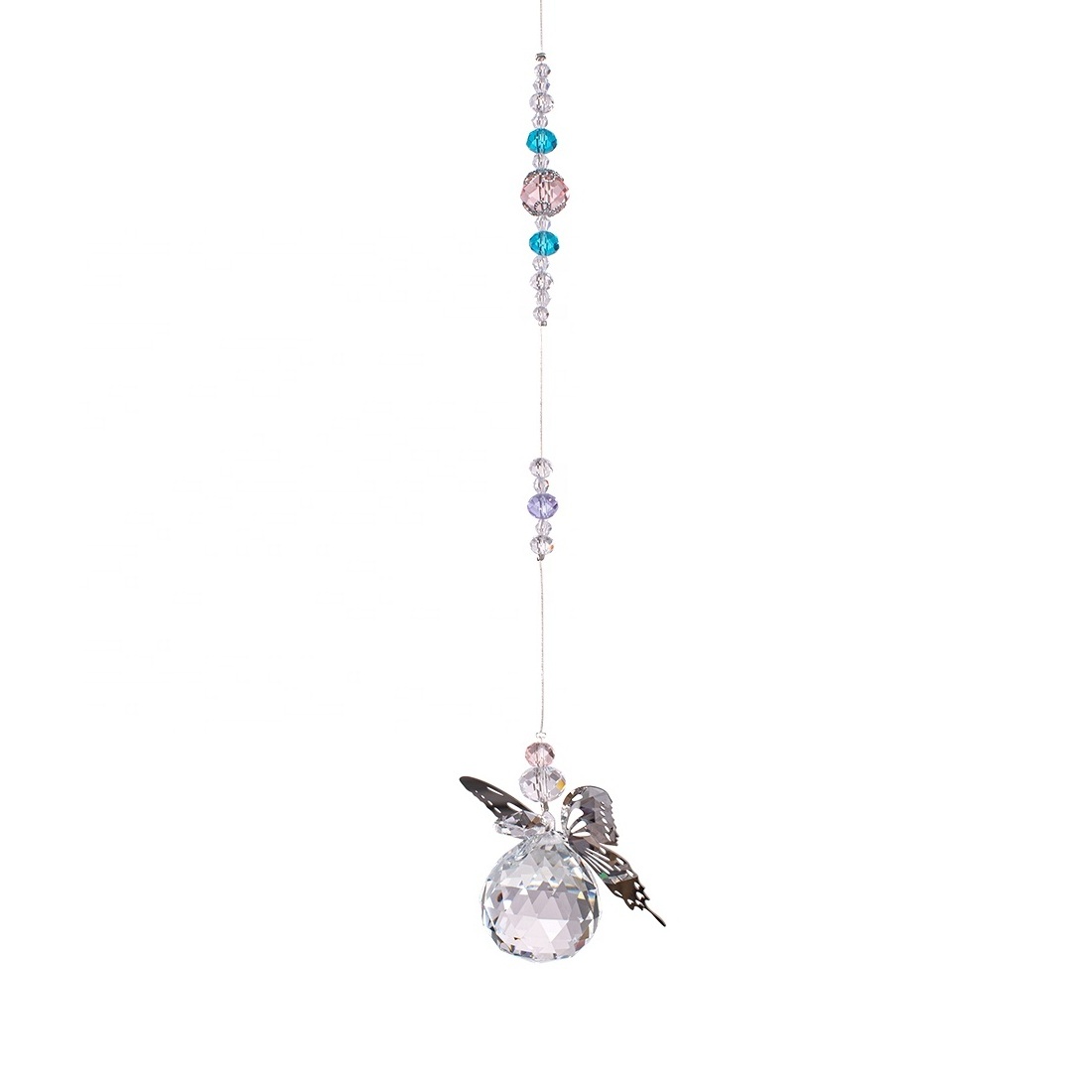 Crystal Butterfly Catchers Clear Ball Prisms Hanging Ornament for Wedding Favor Home Window Car Garden Decor