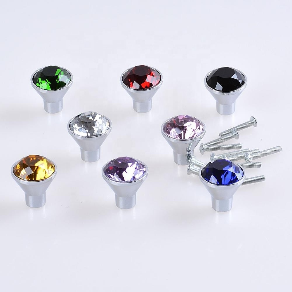 Crystal Cabinet Knobs 25mm crystal Dresser Cupboard Drawer handles