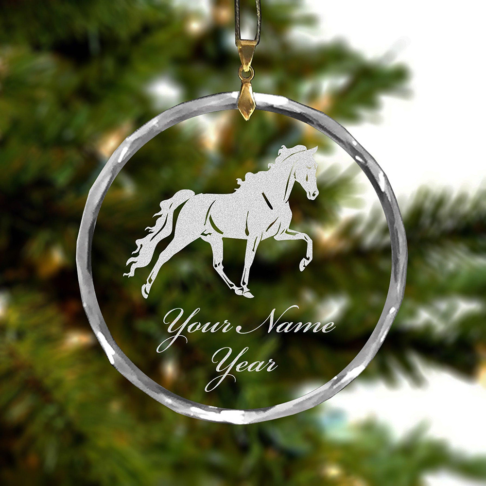 Hot sale circle flat clear k9 crystal glass blank ornament for Christmas tree Hanging decoration