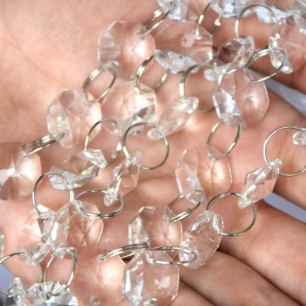 Wholesale Cheap price high quality loose curtain 14mm octaginal bead plastic crystal beads