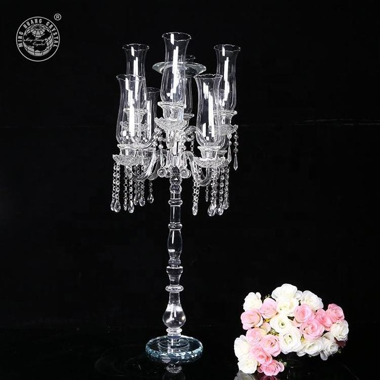 Hurricane Crystal Candelabra Centerpieces Wedding Crystal Candle Holder With Hurricane Lamp And Curve Flower Bowl