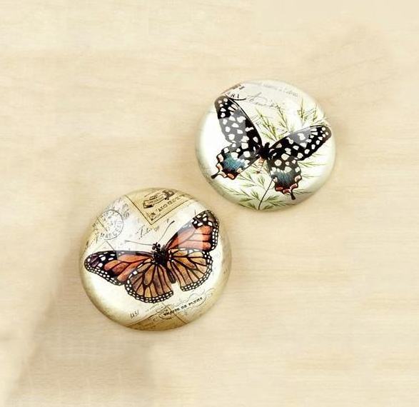 MH-BQ0028 Cheap Fashion Wedding Favors Blank Butterfly Glass Paperweight Crystal Dome Ball For Home Decoration