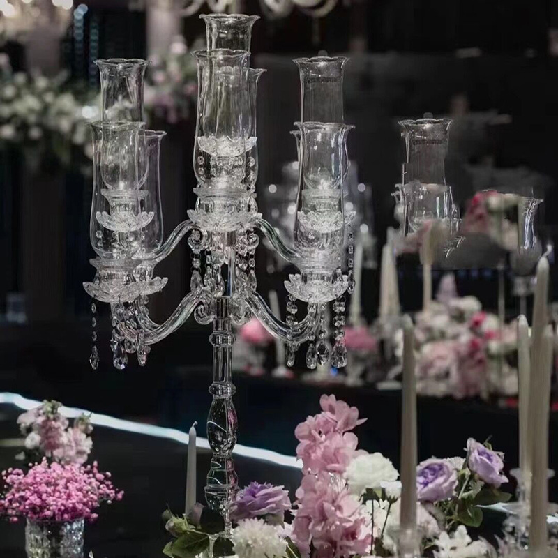 Wholesale Creative Simple Crystal Candle Holder Model House Decoration  Glass Crystal Candle Holder