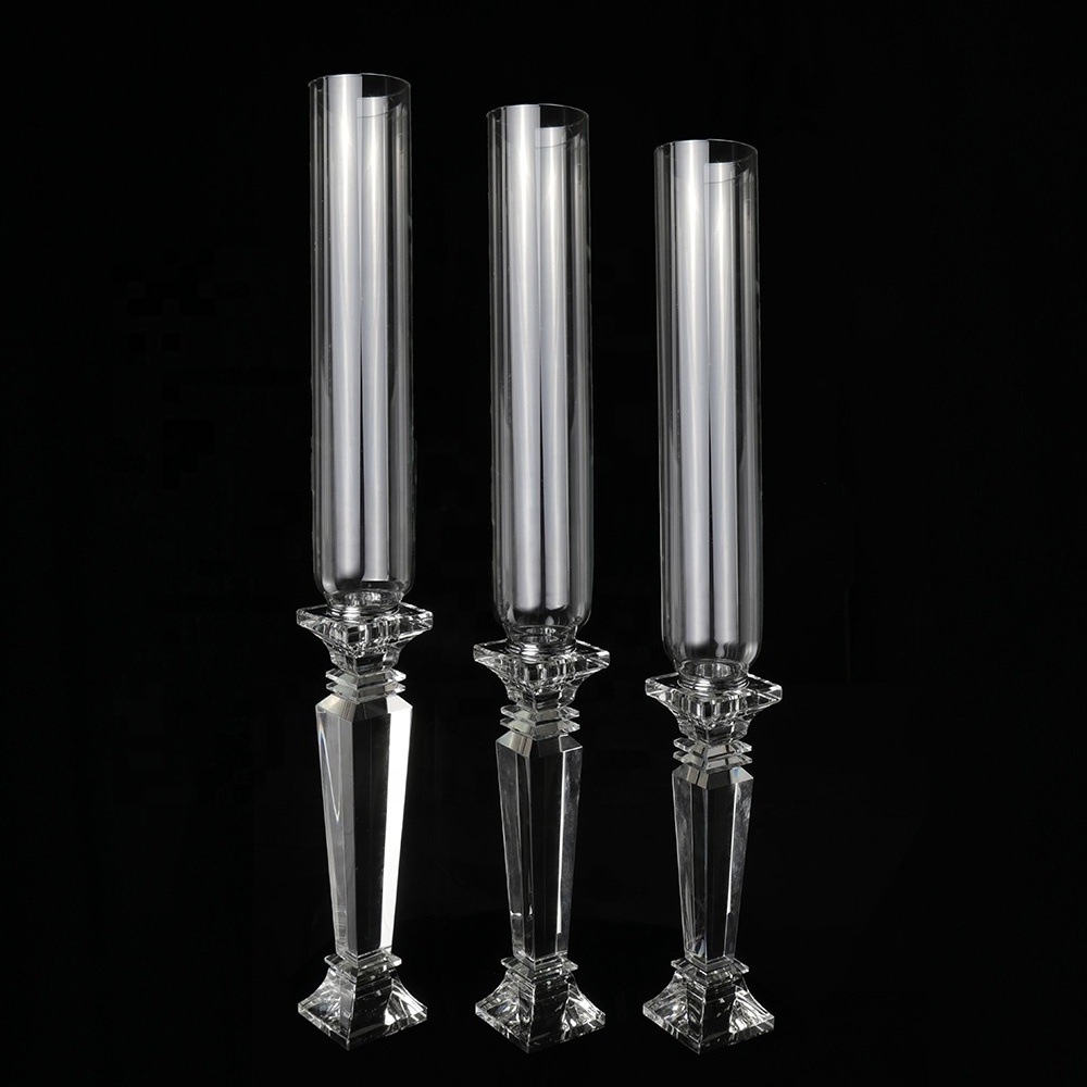 Mh-zt0134 Tall Glass Tubes Crystal Pillar Candle Holders For Decoration