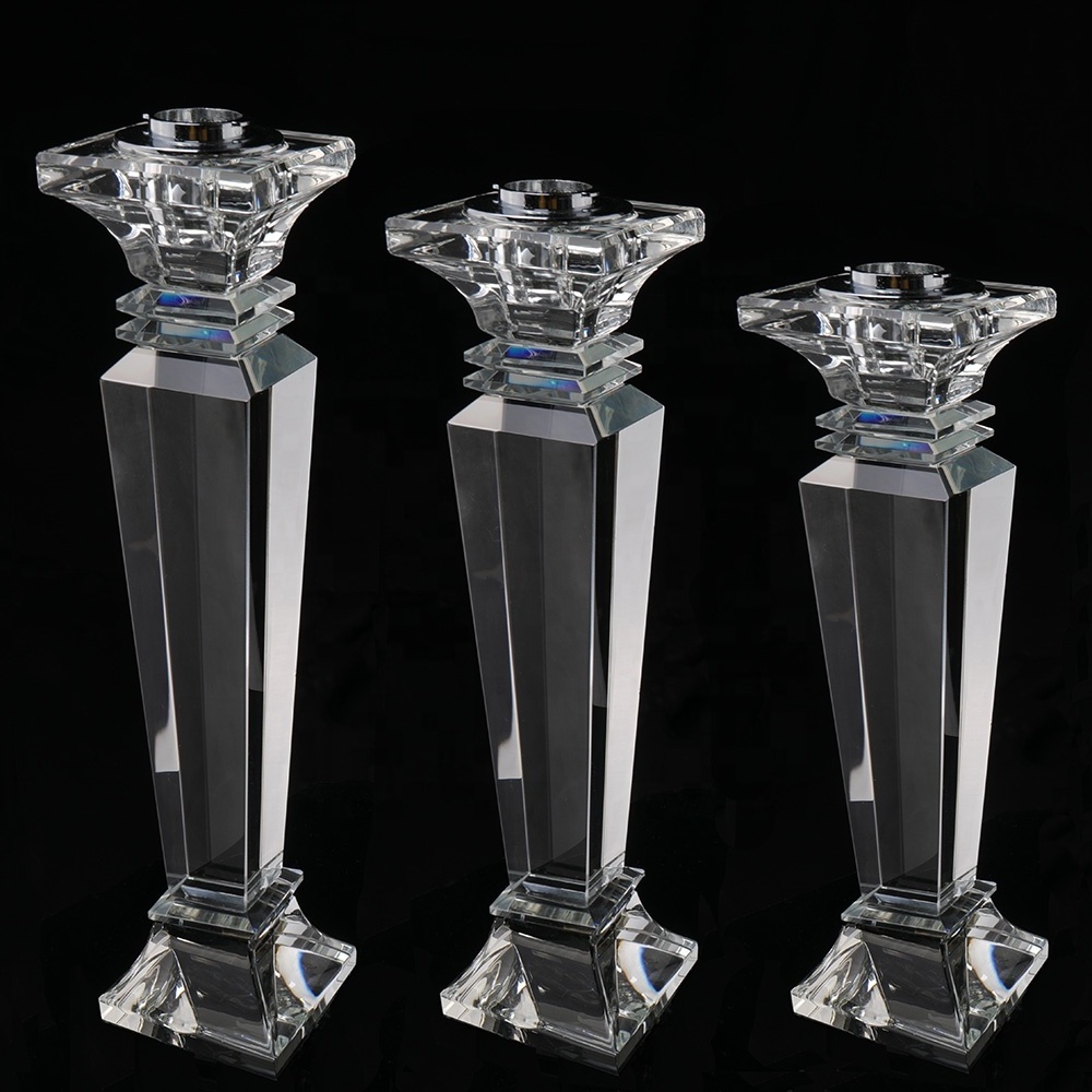 Mh-zt0134 Tall Glass Tubes Crystal Pillar Candle Holders For Decoration