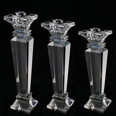 Mh-zt0134 Tall Glass Tubes Crystal Pillar Candle Holders For Decoration