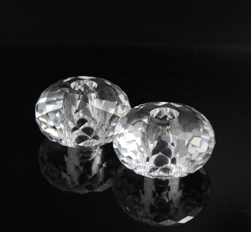 MH-L002 Crystal faceted ball with hole for home or wedding decoration