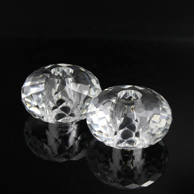 MH-L002 Crystal faceted ball with hole for home or wedding decoration