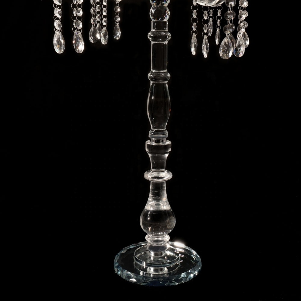 MH-Z082 120cm Height Glass Hurricane 9 arms crystal candlestick wedding centrepiece candelabra