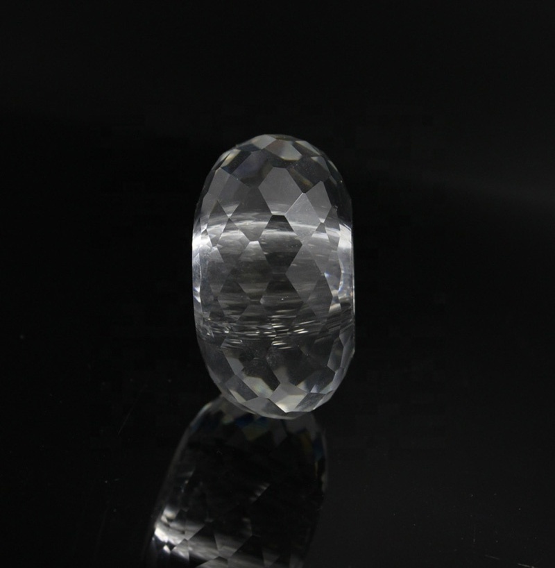 MH-L002 Crystal faceted ball with hole for home or wedding decoration