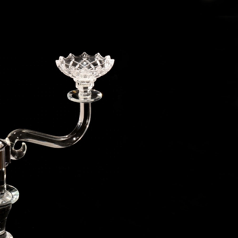 MH-Z199 7 arms flower clear candle holder glass crystal candelabra decorating candle holders