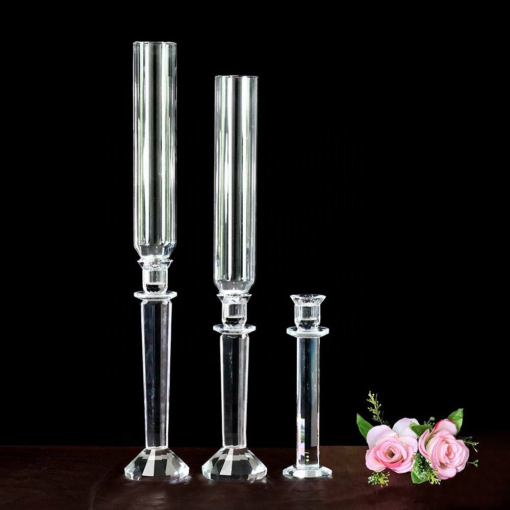 MH-Z054 Hot sale Wedding favors glass crystal decoration Small candle holder