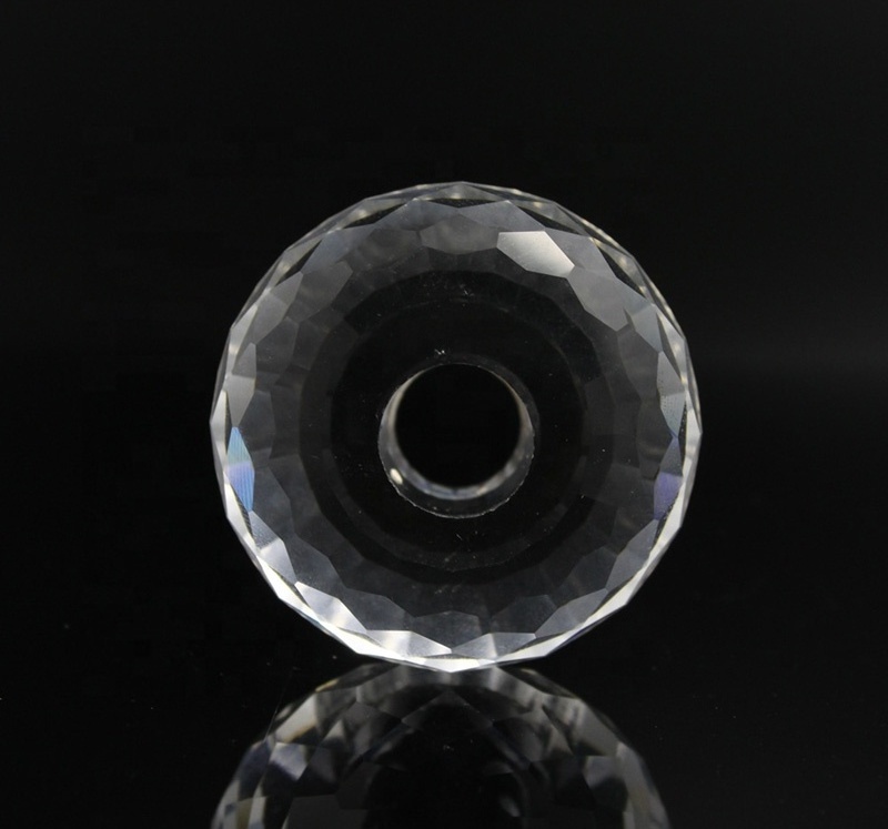 MH-L002 Crystal faceted ball with hole for home or wedding decoration