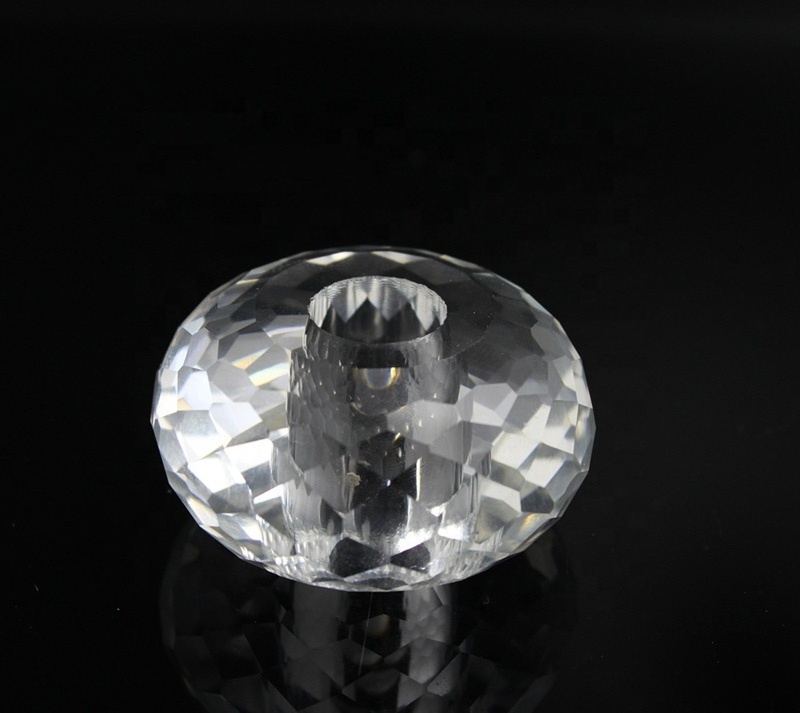 MH-L002 Crystal faceted ball with hole for home or wedding decoration