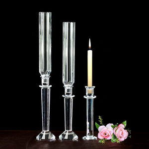 MH-Z054 Hot sale Wedding favors glass crystal decoration Small candle holder