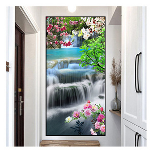 Wholesale diamond painting DIY diamond painting wall waterfall flower landscape home decoration 5D diamond painting