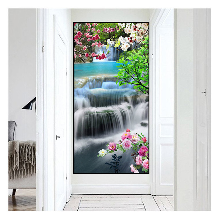 Wholesale diamond painting DIY diamond painting wall waterfall flower landscape home decoration 5D diamond painting