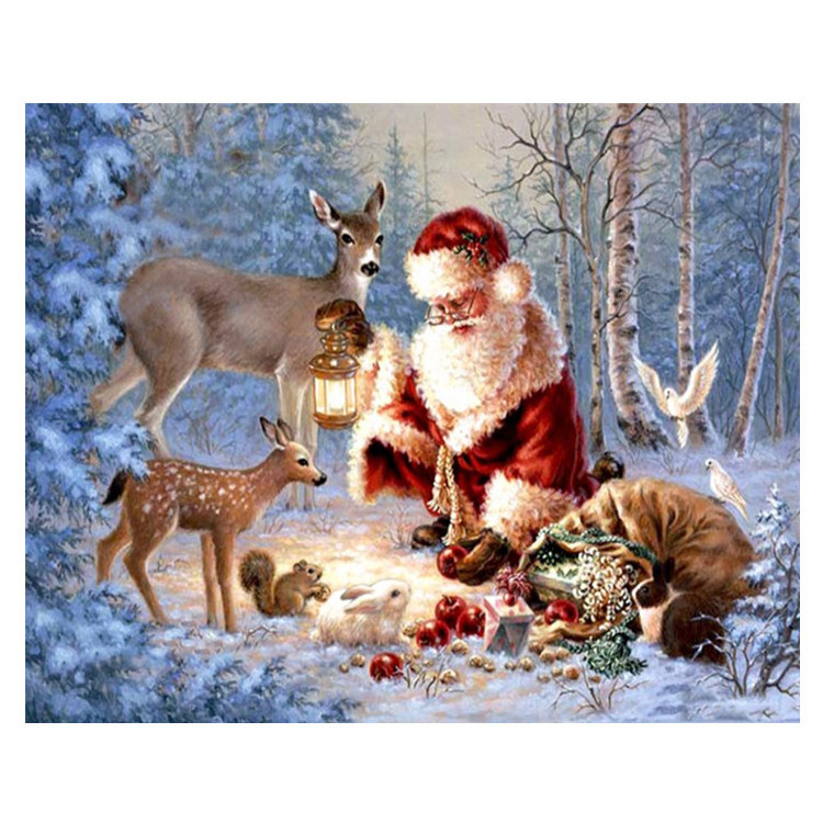 Home decoration cross stitch mural Christmas snow scene wholesale diamond painting DIY 5D diamond painting