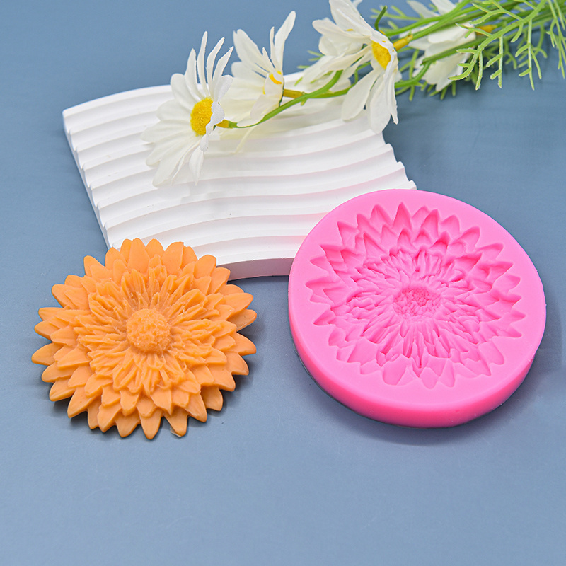 Factory Supplies Round Flower Shape DIY Decorating Tools Fondant Silicone Molds For Decorating Cakes