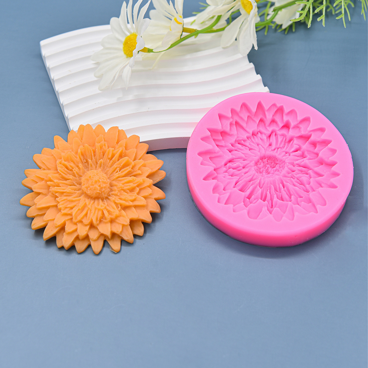 Factory Supplies Round Flower Shape DIY Decorating Tools Fondant Silicone Molds For Decorating Cakes