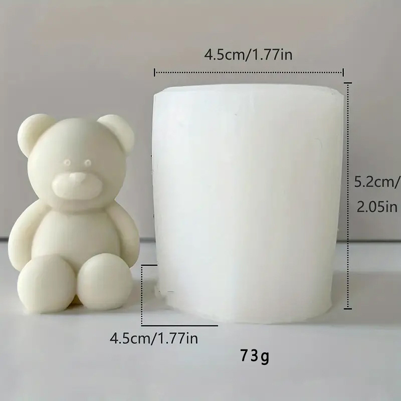 Fashion Wholesale 3D Handmade DIY Aromatherapy Candle Silicone Mold Teddy Bear Shape Silicone Moulds