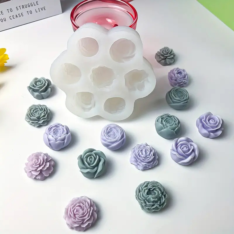 Wholesale 3D Handmade 7 Kinds Of Flower Fondant Cake Decoration Silicone Molds Chocolate Candy Making Silicone Mould