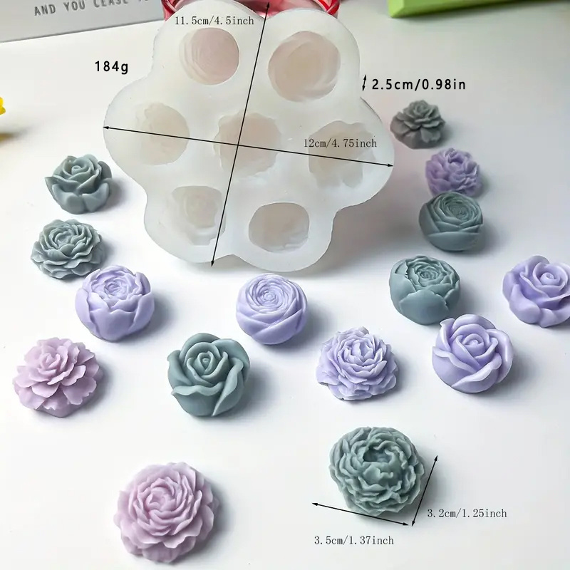 Wholesale 3D Handmade 7 Kinds Of Flower Fondant Cake Decoration Silicone Molds Chocolate Candy Making Silicone Mould