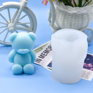 High Quality 5 Pcs Cute Little Bear Shape Silicone Molds Teddy Bear Candle Making Silicon Moulds For Candle Making