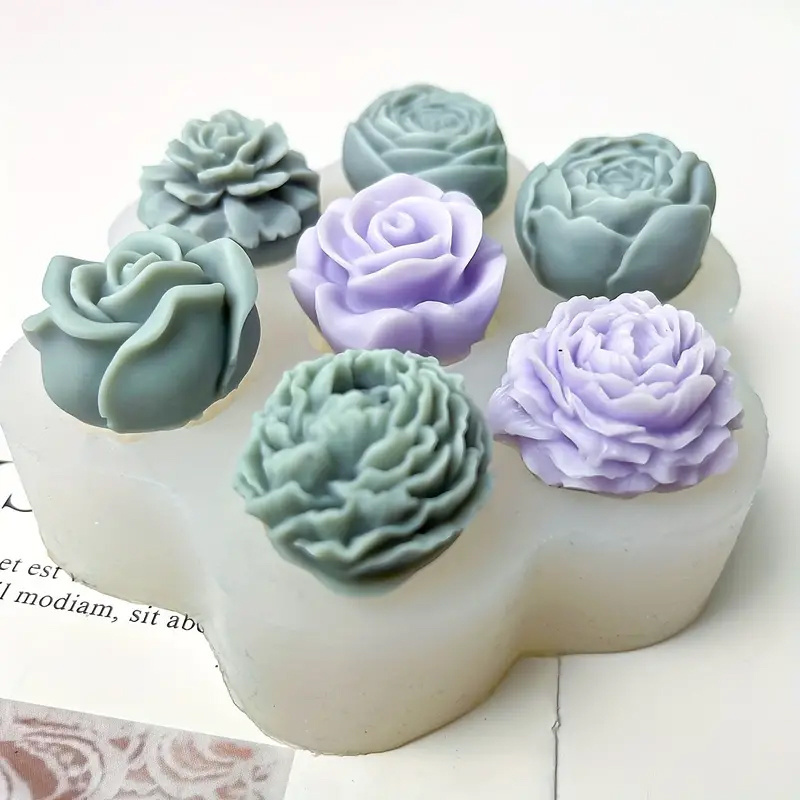 Wholesale 3D Handmade 7 Kinds Of Flower Fondant Cake Decoration Silicone Molds Chocolate Candy Making Silicone Mould