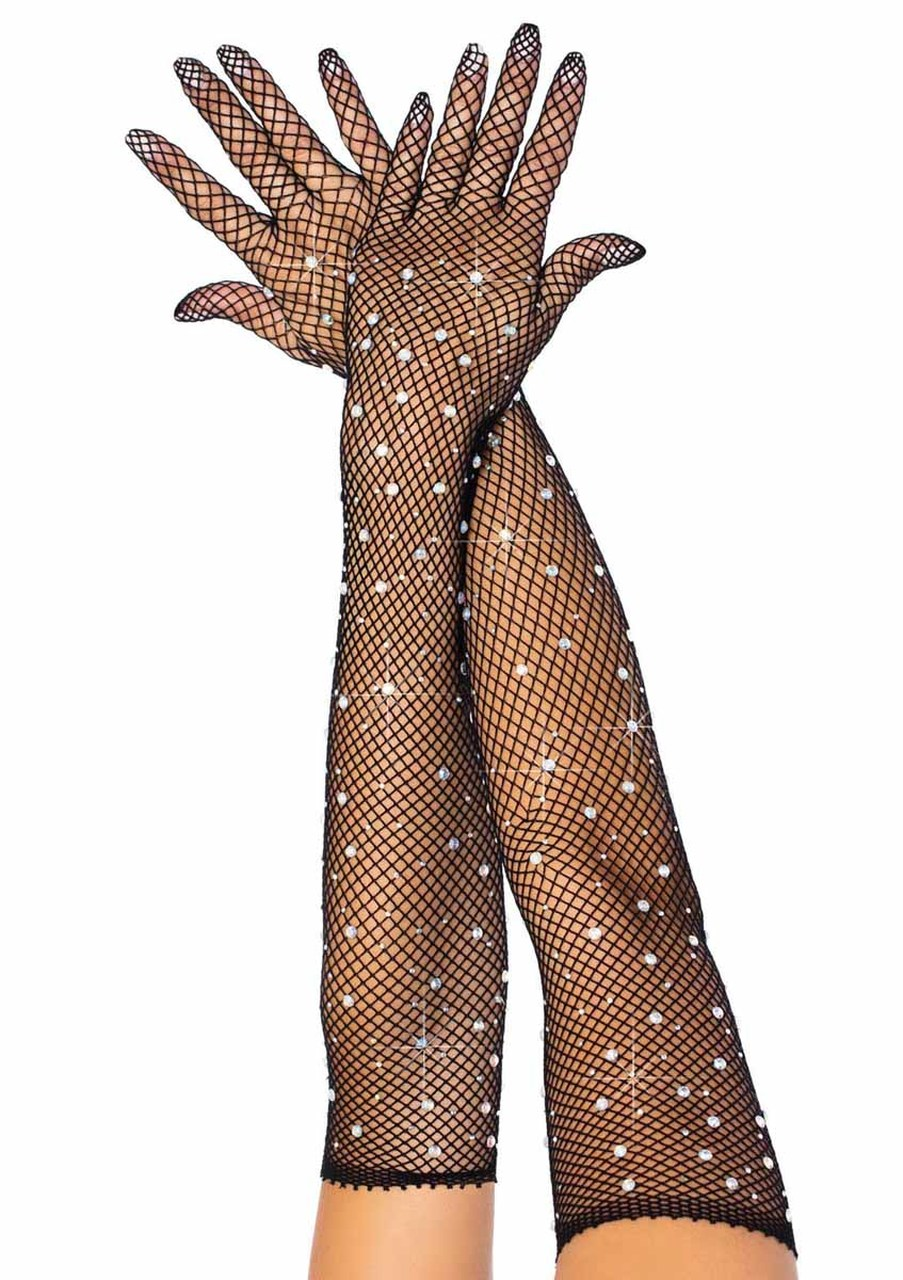 Factory Direct Fashion Lace Jacquard Fishnet Gloves Long Accessories Full Finger Bridal Gloves