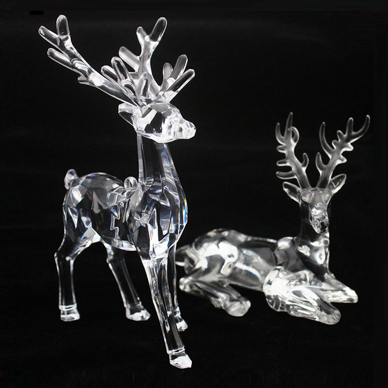 EU high quality christmas decoration ornaments acrylic deer  figurine relk statue