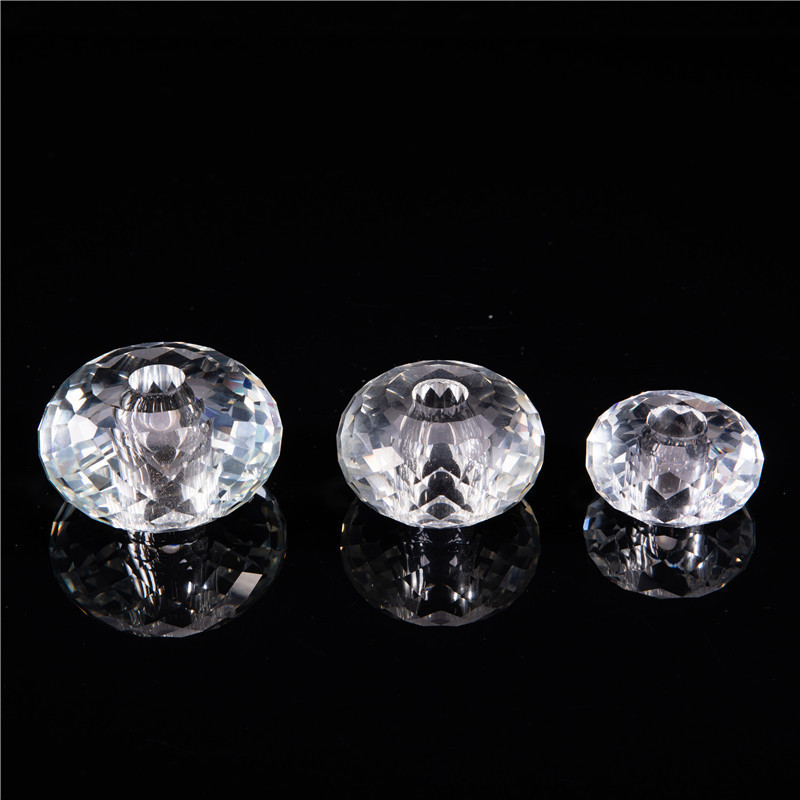 EU  lamp work parts glass facet crystal glass ball with central hole