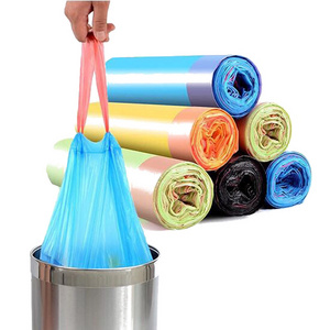 Household large Capacity and Quick Delivery Plastic 30L 50L Colourful Draw-String Trash Bags Bin Garbage Bag Kitchen Trash Bag