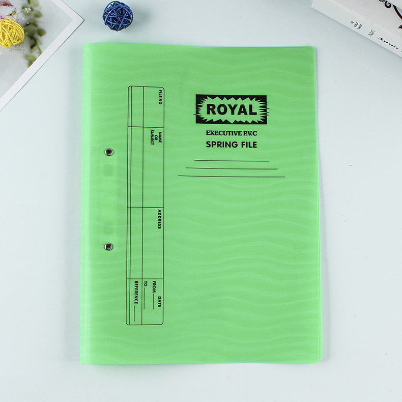 High Quality Spring letter a4 pvc Presentation expanding file Transfer File Folder Promotional with metal clip PP spring file