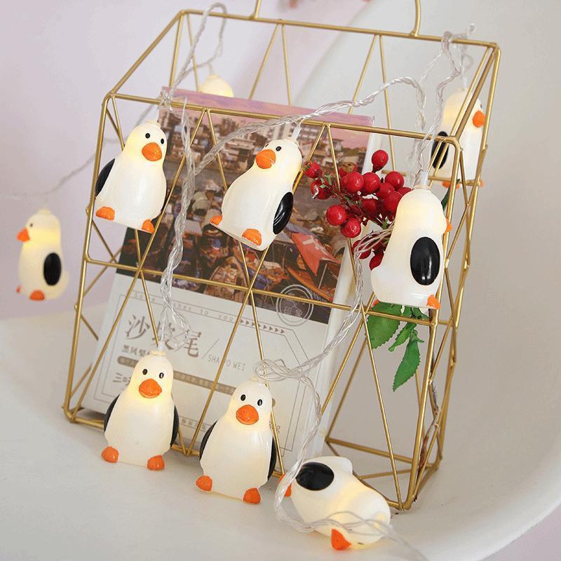 Indoor LED Penguin Animal Shape Light String Christmas Battery Box Decorative Light String