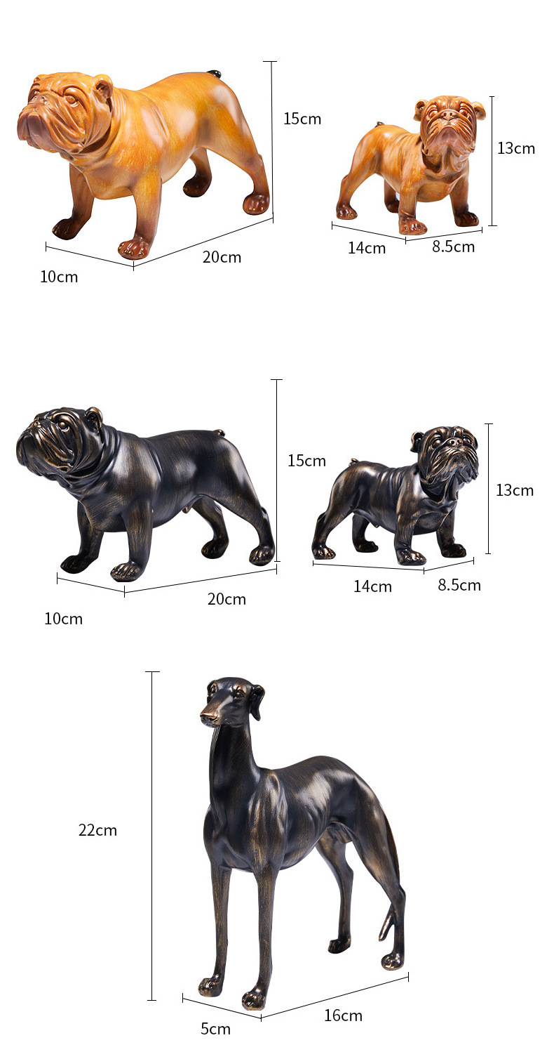 Art Antique Bronze Greyhound Simulated Animal Decoration Model Pet Statue Living Room Study Room Entrance Home Decoration Gift